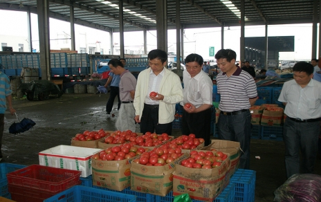 2011年6月嘉興市委常委、市政府常務(wù)副市長蔣唯民一行蒞臨蔬菜市場視察菜籃子供應(yīng)工作
